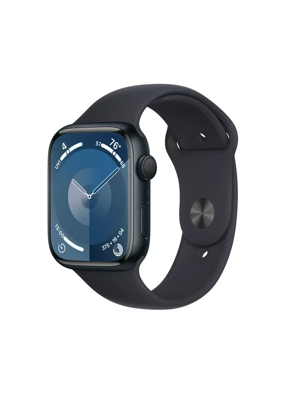 Apple Watch Series 9 GPS 45mm Midnight Aluminum Case with Midnight Sport Band - S/M. Fitness Tracker, ECG Apps, Always-On Retina Display, Water Resistant