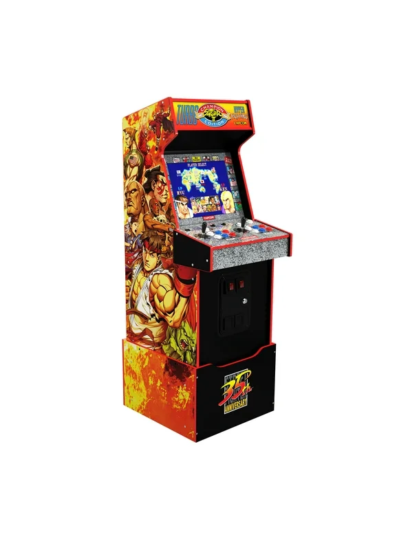 Arcade1UP - 14 Games in 1, Street Fighter II Turbo: Hyper Fighting, Legacy Video Game Arcade with Riser and Wi-Fi Live