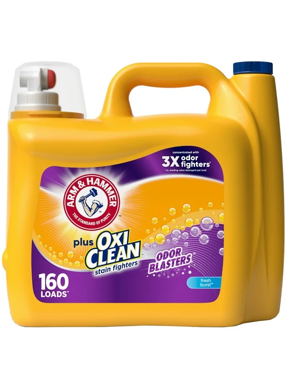 Arm & Hammer Plus OxiClean Odor Blasters Fresh Burst, 160 Loads Liquid Laundry Detergent, 208 Fl oz