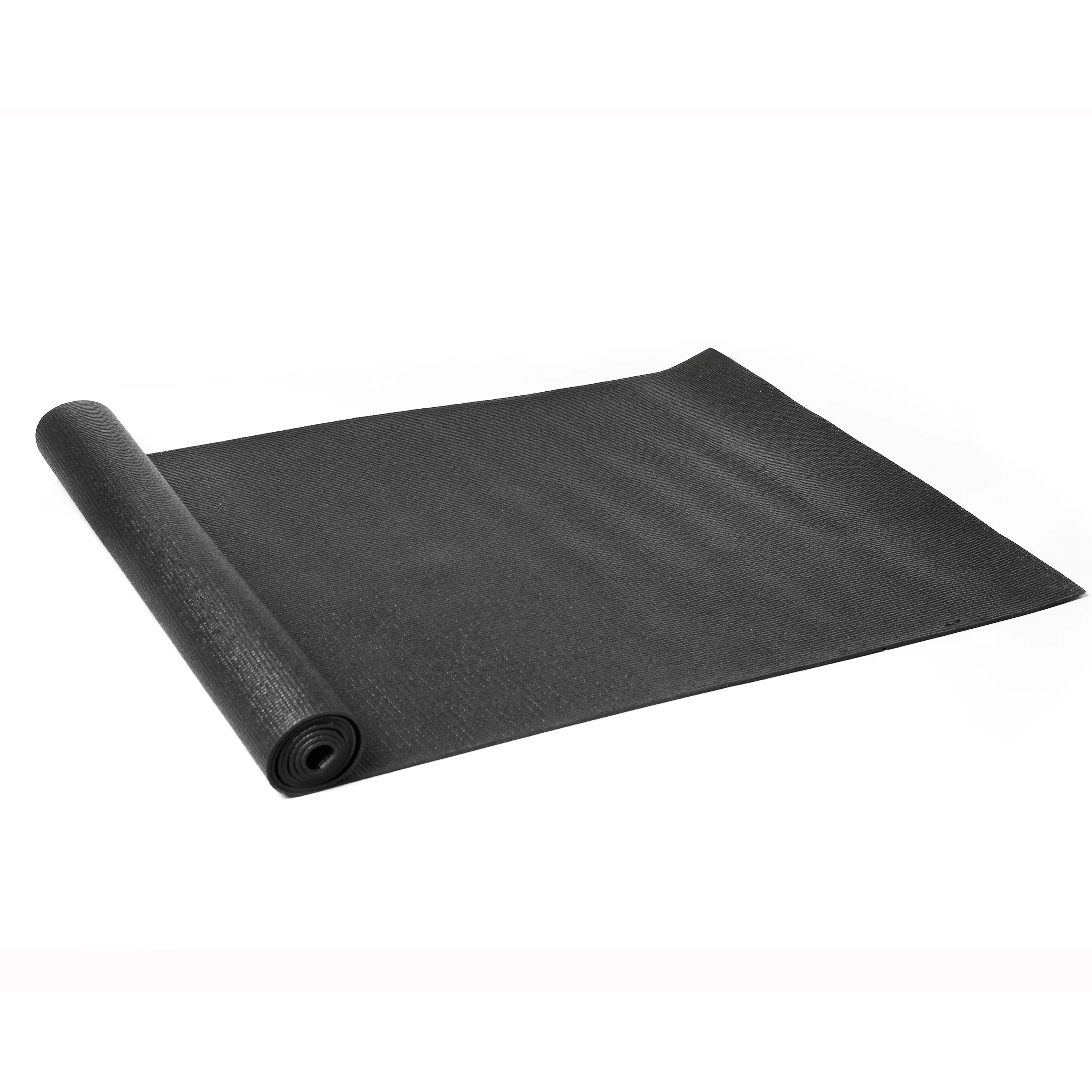 Athletic Works PVC Yoga Mat, 3mm, Dark Gray, 68inx24in, Nonslip, Cushioning for Support and Stability