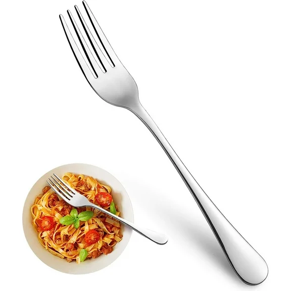 Aursear Dinner Forks Set,Food-Grade Stainless Steel Salad Forks,Mirror Polished,Dishwasher Safe,Set of 8,Silver