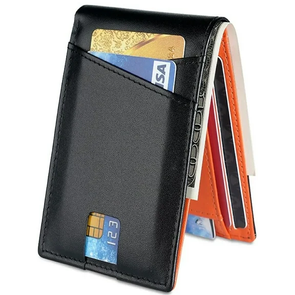 Aursear Wallet for Men Slim,Genuine Leather Mens Wallet RFID Blocking Credit Card Holder Holiday Gifts For Men