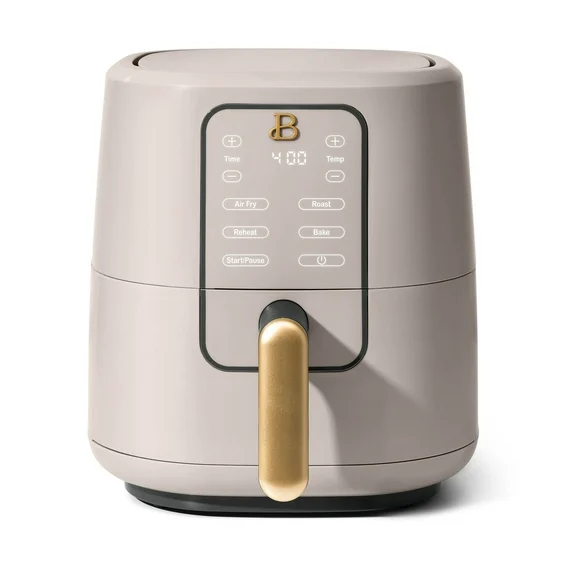 Beautiful 3 Qt Air Fryer with TurboCrisp Technology, Porcini Taupe by Drew Barrymore