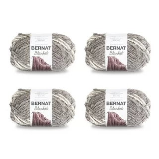 Bernat® Blanket™ #6 Super Bulky Polyester Yarn, Silver Steel 10.5oz/300g, 220 Yards (4 Pack)