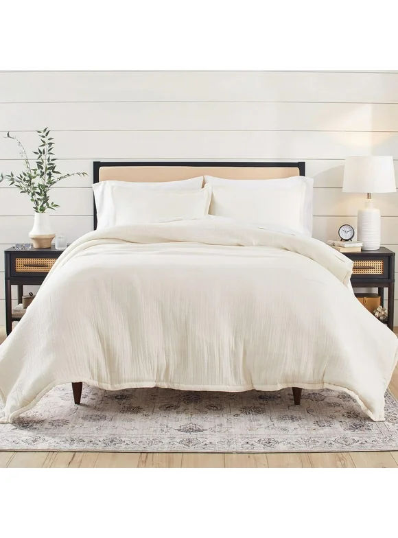 Better Homes & Gardens 3-Piece Cream Gauze Comforter Set, Adult Full/Queen