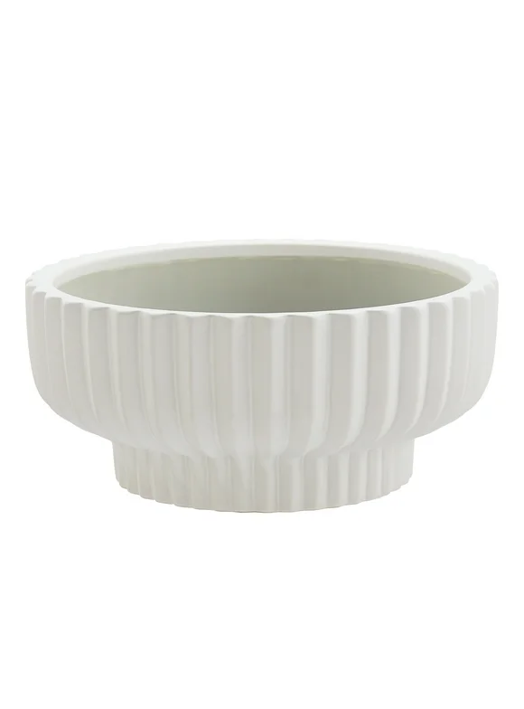 Better Homes & Gardens Pottery 12" Fischer Round Ceramic Planter, White