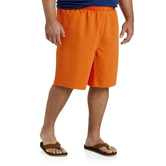 Big + Tall Essentials by DXL Men's Big and Tall  Men's Quick-Dry Swim Trunks, Orange, 4XLT Orange 4XLT