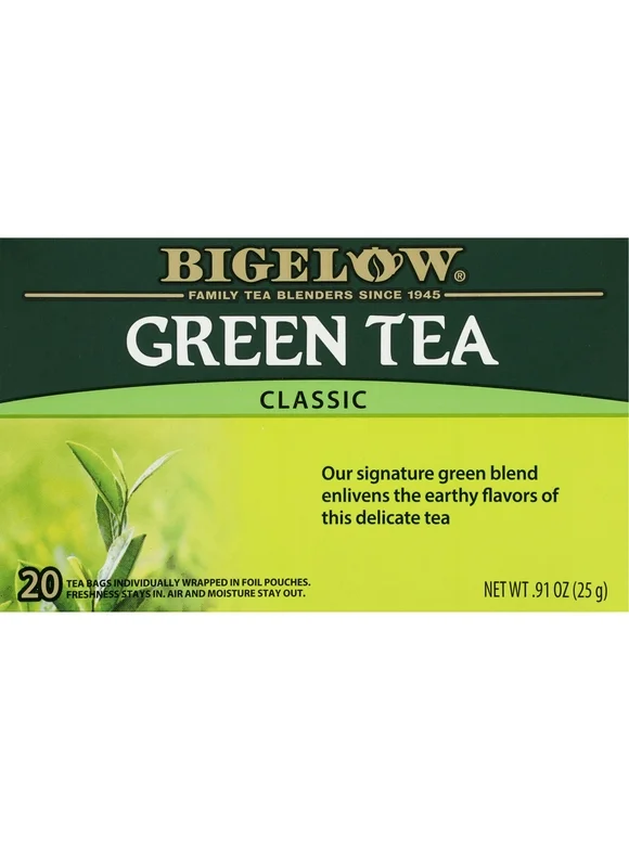 Bigelow Green Tea Classic, Tea Bags, 20 Count