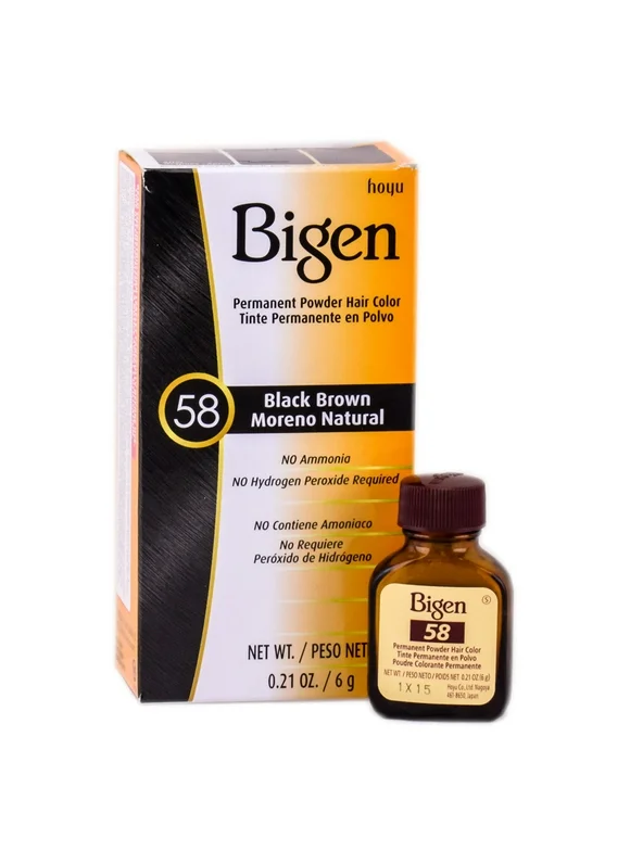 Bigen Permanent Powder Hair Color 58 Black Brown 1 ea