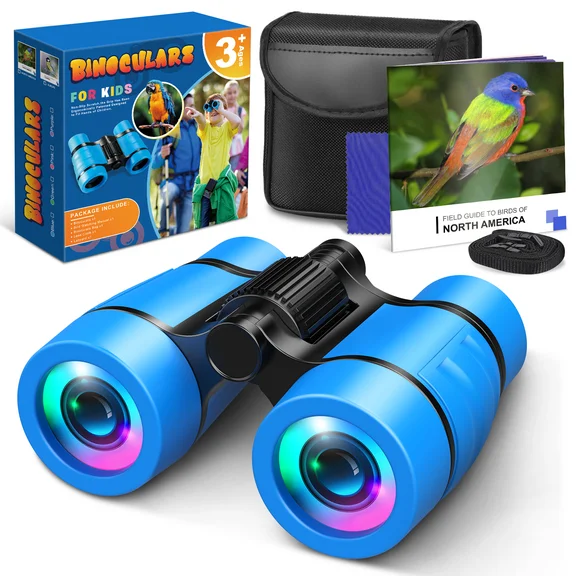 Binoculars for Kids, Gifts for 3 4 5 6 7 8 Year Old Boys Girls, 4X Compact High Resolution Binocular, Outdoor Toys for Boys 3-12 Years Old Birthday Gifts Easter Gifts