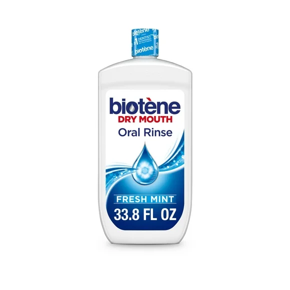 Biotene Moisturizing Dry Mouth Oral Rinse Mouthwash, Fresh Mint, 33.8 Oz, for Children and Adults