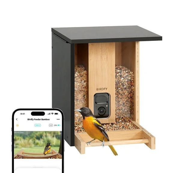 Bird Feeder with Camera, Netvue Birdfy Upgrade Smart Bird Feeders Solar Powered Natural