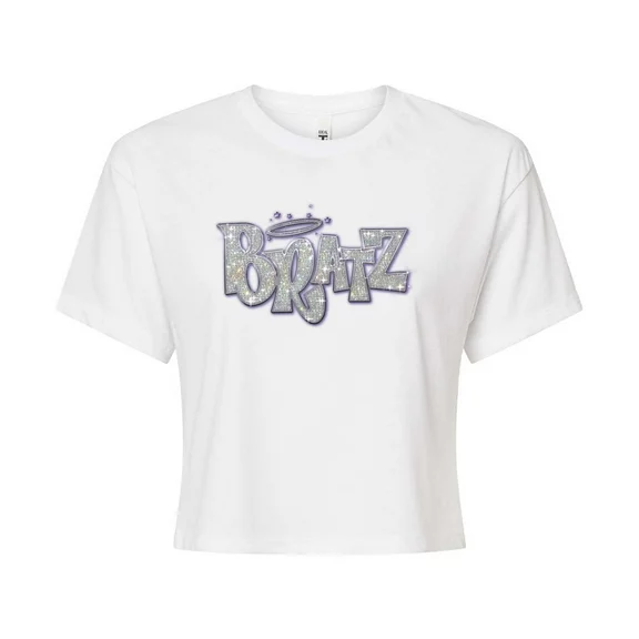 Bratz - Bling'd Out Logo - Juniors Cropped Cotton Blend T-Shirt