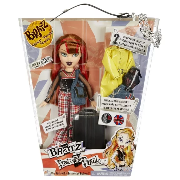 Bratz Pretty ‘N’ Punk Meygan Fashion Doll with 2 Outfits and Suitcase, Collectors Ages 6 7 8 9 10+