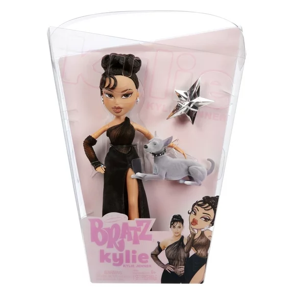 Bratz X Kylie Jenner Night Fashion Doll with Pet Dog and Poster, Chance of Signed Kylie Doll
