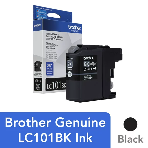 Brother Genuine LC101BK Standard-Yield Black Printer Ink Cartridge