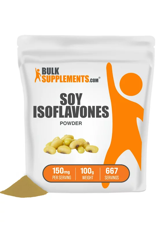 BulkSupplements.com Soy Isoflavones Powder, 150mg - Brain & Heart Support (100G - 667 Serv)