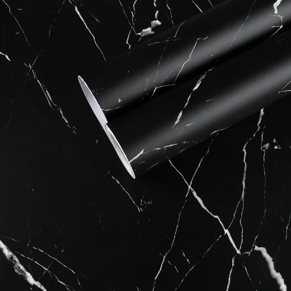 CHIHUT Black Marble Peel and Stick Wallpaper 118 Inch x 30 Inch Wide Marble Contact Paper for Countertops Bathroom Wall Paper Self Adhesive Removable Marble Wallpaper for Kitchen Cabinets walls