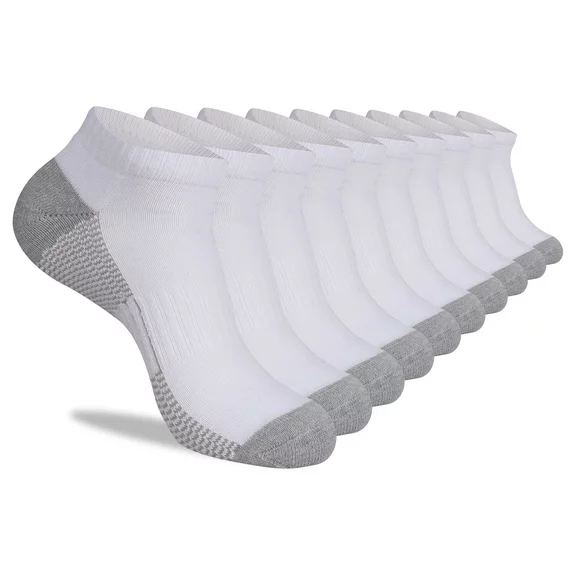 COOPLUS Mens 10 Pairs Athletic Ankle Socks Men's Breathable Low Cut Socks