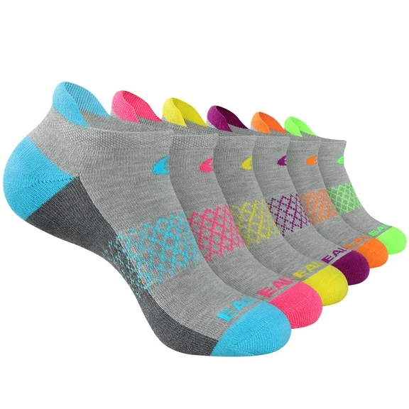COOPLUS Women's Athletic Ankle Socks Women's Sock Size 9-11 Female Cushioned Color Socks 6 Pairs