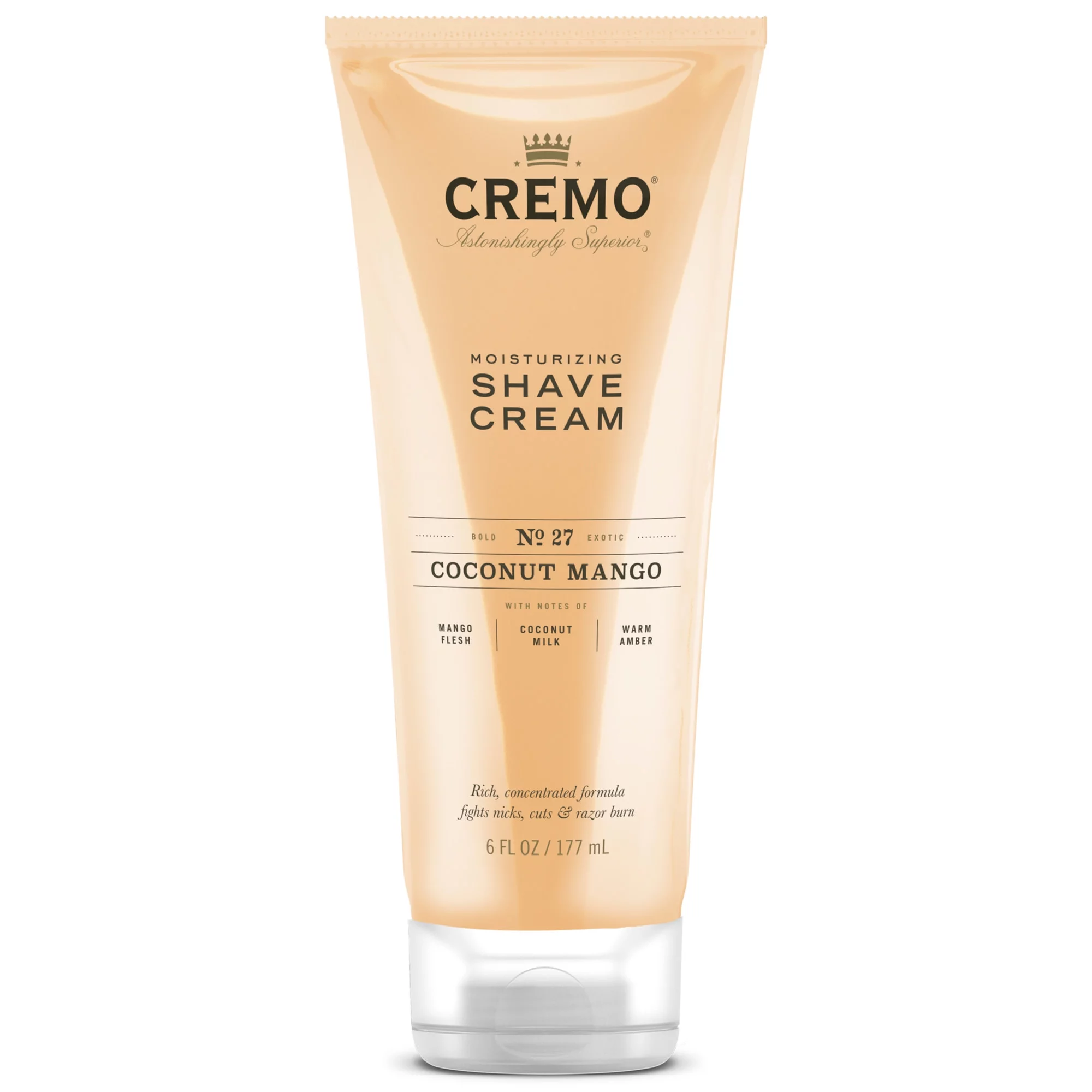 CREMO Astonishingly Superior Coconut Mango Moisturizing Shave Cream, 6 fl oz