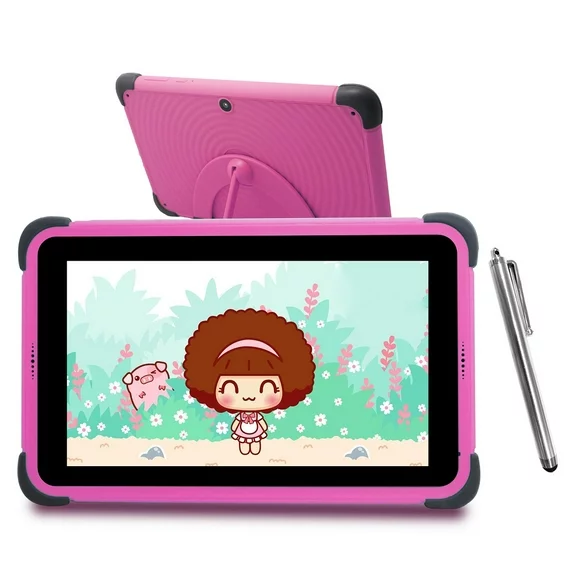 CWOWDEFU Kids Tablet 8 Inch Android Tablet 32GB Child Learning Tabletas Touchscreen Tablet for Children Toddler Girls (Pink)