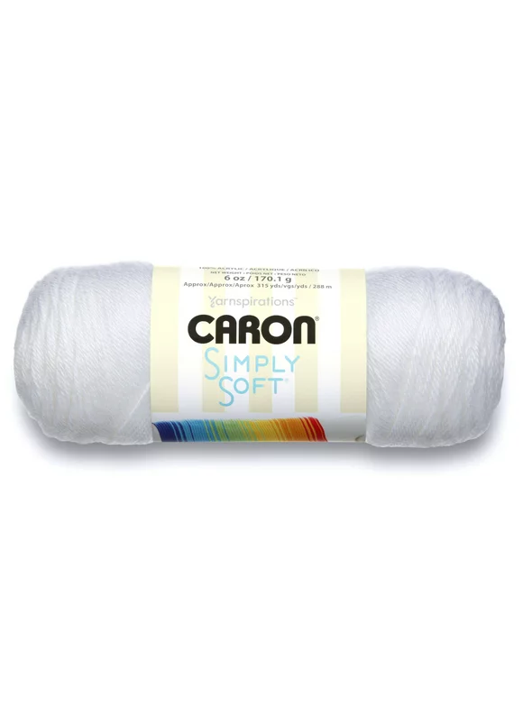Caron® Simply Soft® #4 Medium Acrylic Yarn, White 6oz/170g, 315 Yards