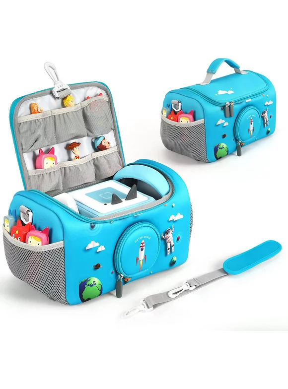 Carrying Case for Toniebox Starter Set Storage Carrier Bag for Toniesbox Audio Player Carrying Box for Kids Toniebox Accessories Travel Carrying Bag for Toniebox Blue