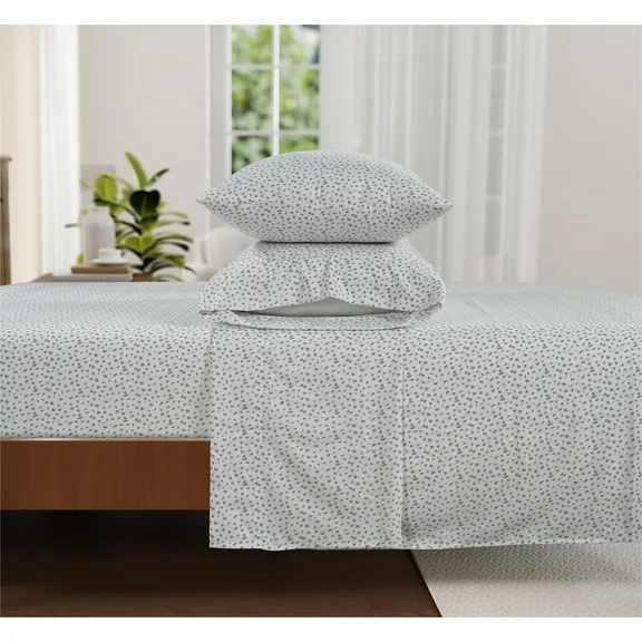 Casa Platino Standard Pillowcase Set - Washed Ultra-Soft Microfiber Standard Pillowcase Set Sheets - Extra Soft - 2 Pack set - Bedding Sheets & Pillowcases, Standard-White Base Grey Dot