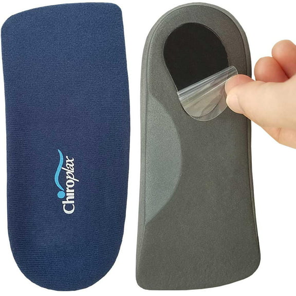 Chiroplax 3/4 Length Orthotic Foot Insoles, Flat Feet Arch Support Shoe Inserts for Overpronation, Fallen Arches, Plantar Fasciitis (S: W7-8.5 | M5.5-7)