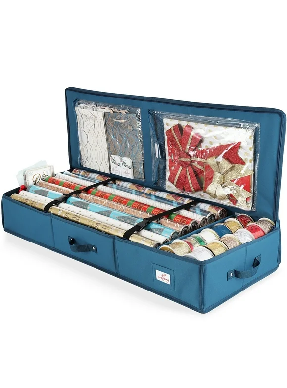 Christmas Wrapping Paper & Holiday Accessories Storage Organizer Box Heavy Duty