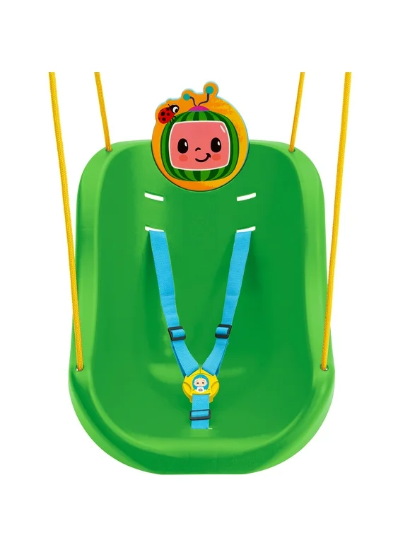 CoComelon 2-in-1 Outdoor Swing by Delta Children – For Babies and Toddlers – Full Bucket Seat
