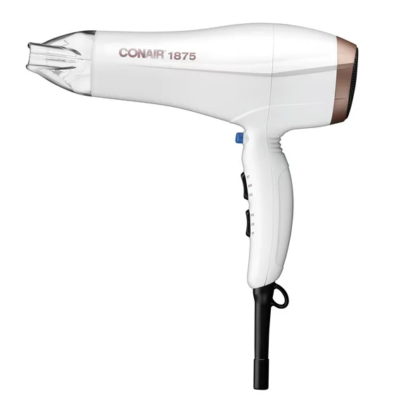 Conair Double Ceramic Technology Hair Dryer with Concentrator, 1875 Watts, Metallic 565DCR