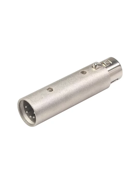 Converter 3 Pin XLR Female To 5 Pin XLR Male Connector Adapter For Camcorder DMX Signal Light Silver