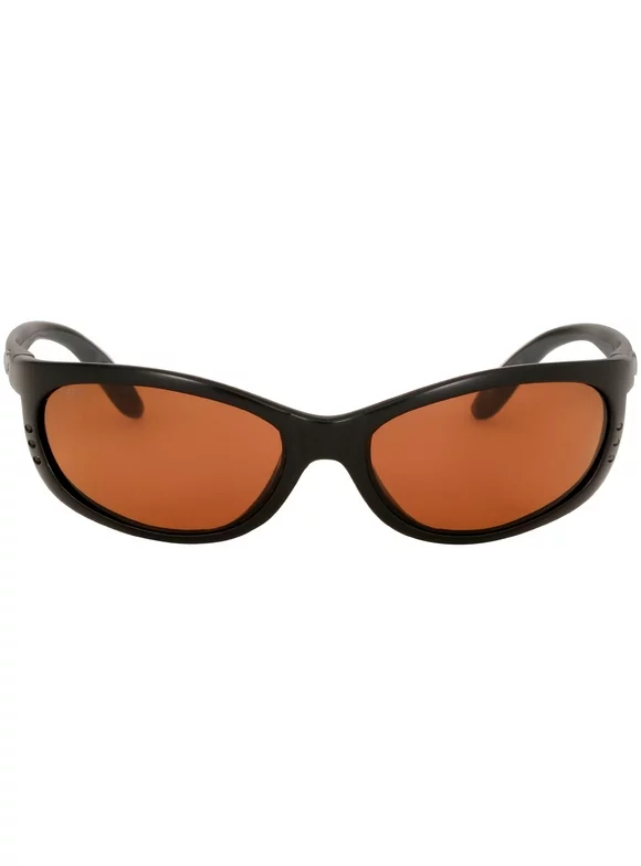 Costa Fathom Matte Black Plastic Frame Copper Lens Men's Sunglasses FA11OCP