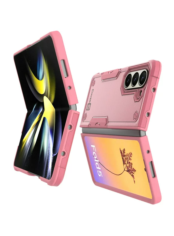 CoverON For Samsung Galaxy Z Fold 5 / Galaxy Z Fold5 Phone Case, Military Grade Heavy Duty Rugged Cover Grip, Pink