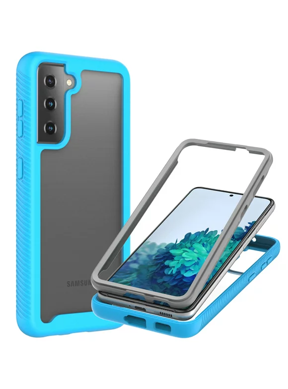 CoverON for Samsung Galaxy S21 Plus 5G Case, Military Grade Full Body Rugged Slim Fit Clear Phone Cover, Light Blue
