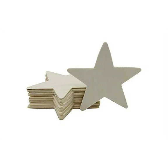 Creative Hobbies Unfinished Wood Cutouts, Ready to Paint or Decorate, 3 Inch Star Shape | 12 Pack