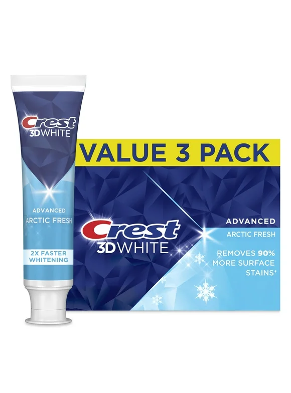 Crest 3D White Advanced Arctic Fresh Toothpaste, 3.3 oz, 3 Pack