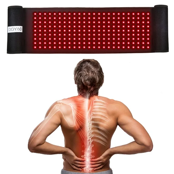 DGYAO New Red Light Therap-y Belt for Waist Back Shoulder Joints Muscle Relax with 880NM Infrared Light Device
