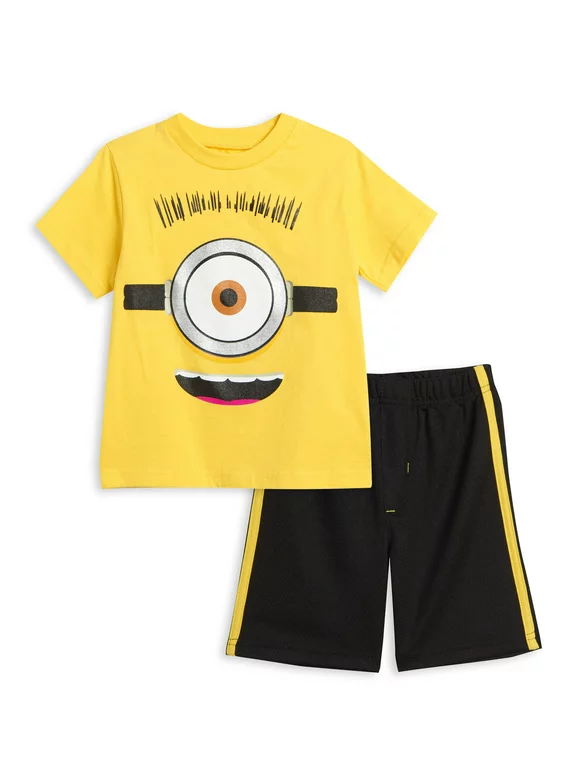 Despicable Me Minions Little Boys T-Shirt and Shorts Outfit Set Infant to Big Kid
