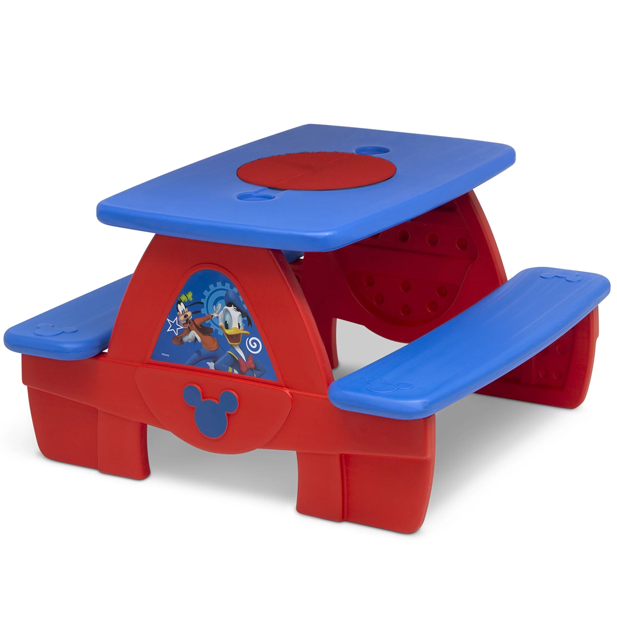 Disney Mickey Mouse Picnic Table with Block Baseplate & Cupholders