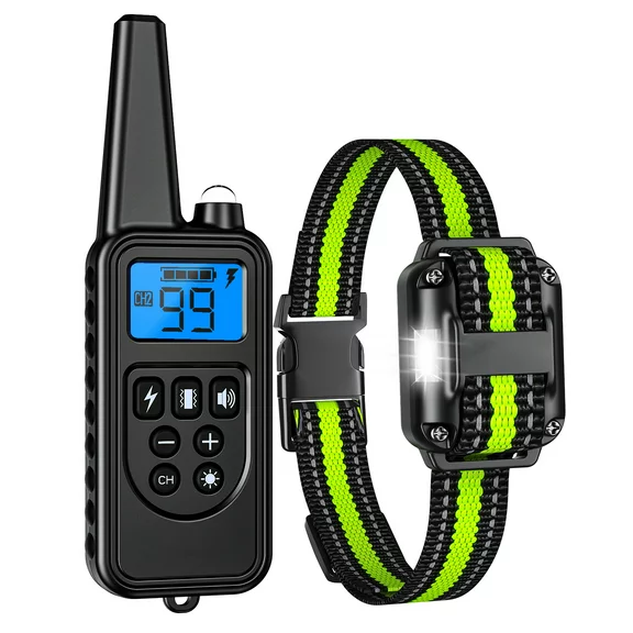 Dog Training Collars, Dog Shock Collar with Remote 880yards, 3 Modes Beep Vibration Shock, IPX7 Waterproof, LED Light, USB Charging, Perfect for Training Small Medium Large Dogs