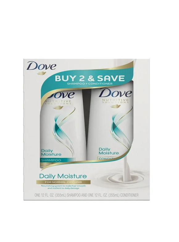 Dove Daily Moisture Nourishing Shampoo and Conditioner Set, 12 oz