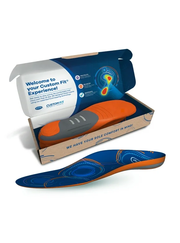 Dr. Scholl’s® Custom Fit® Orthotics Full Length Inserts, CF 750, Customized for Your Foot & Arch, Immediate All-Day Pain Relief, Lower Back, Knee, Plantar Fascia, Heel, Insoles Fit Men & Womens Shoes