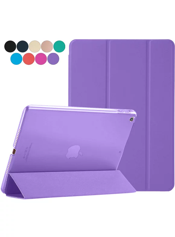 DuraSafe Case for iPad Mini 4 - 7.9 inch 2015 [ A1538 A1550 ] Tri Fold Smart Cover with Translucent Back, Auto Sleep/Wake - Purple