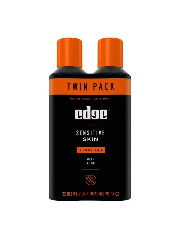 Edge Sensitive Skin Shave Gel for Men with Aloe, Twin Pack, 14 oz