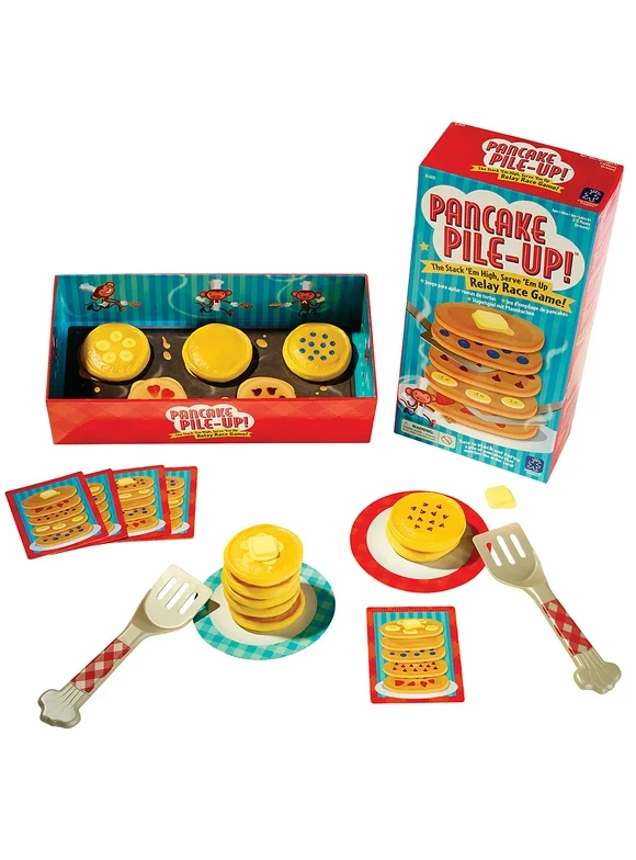 Educational Insights Pancake Pile-Up! Sequence Relay Preschool Game for Families &  Kids, Easter Toys for Boys and Girls Ages 4, 5, 6+ Year Old, 2-4 Players
