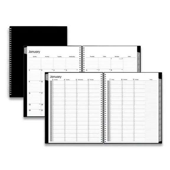 Enterprise Weekly Appointment Planner, Enterprise Formatting, 11 x 8.5, Black Cover, 12-Month (Jan to Dec): 2024 | Bundle of 2 Each