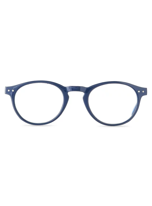 Equate Unisex Kai Bluelight Reading Glasses with Case, Navy, +1.25